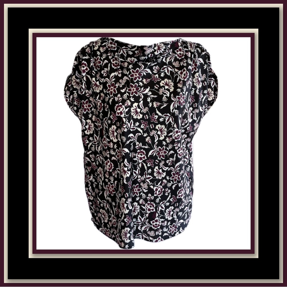 Ann Taylor Floral Cowl Neck Blouse